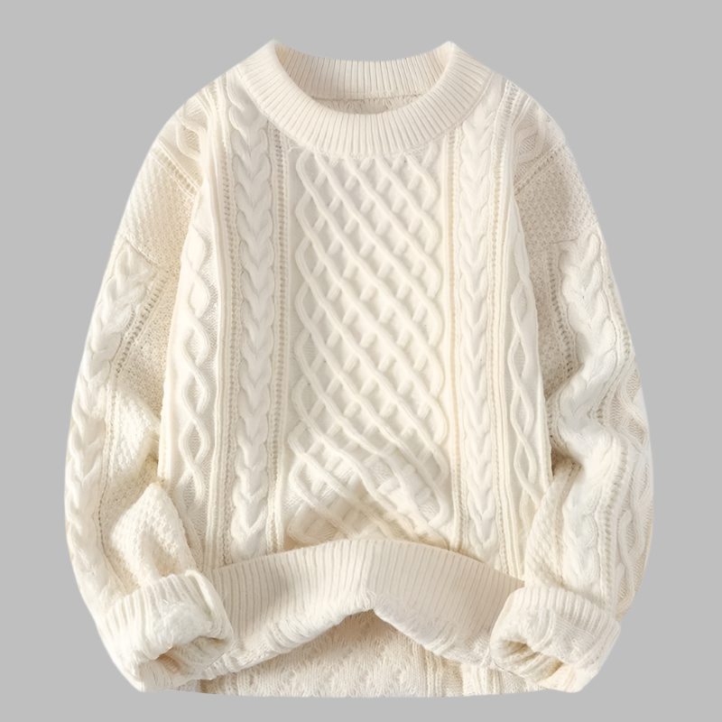 Damen Strickpullover mit Kabelmuster aus Wolle | Aleris