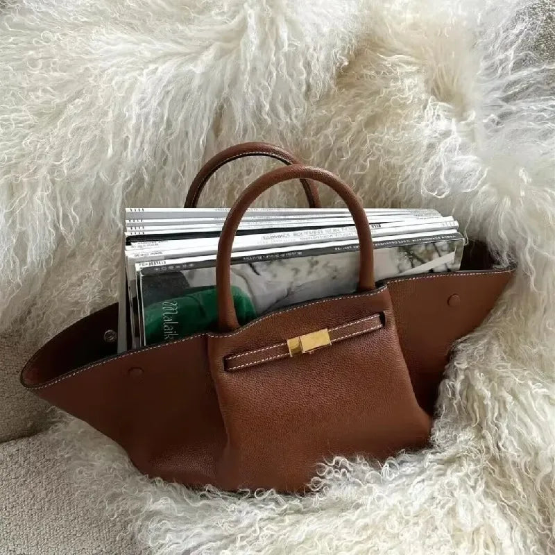 Damen Trapez-Handtasche mit PU-Leder und Schulterriemen | Marvea