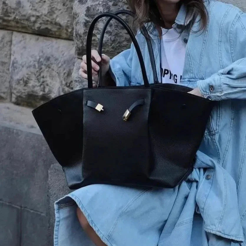 Damen Trapez-Handtasche mit PU-Leder und Schulterriemen | Marvea