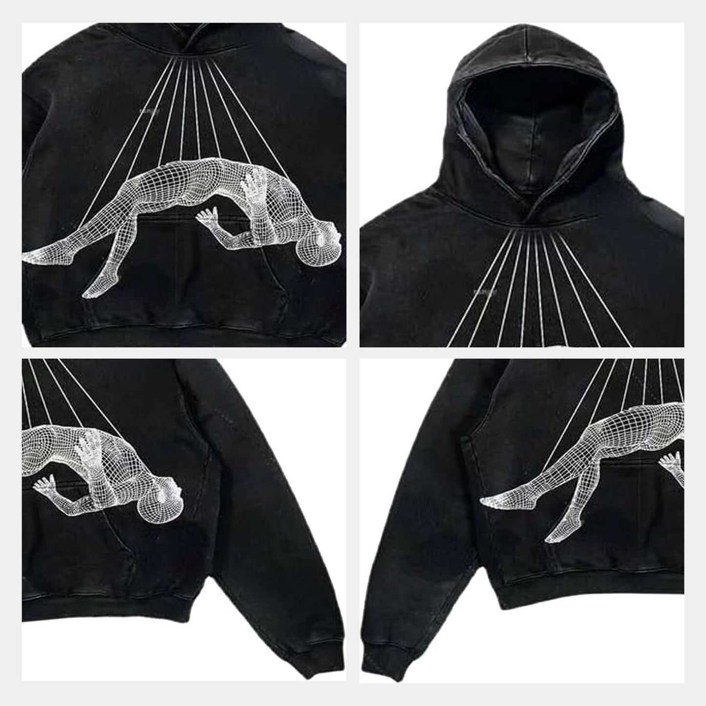 Butterfly Glow Hoodie – Schwarz & Neon