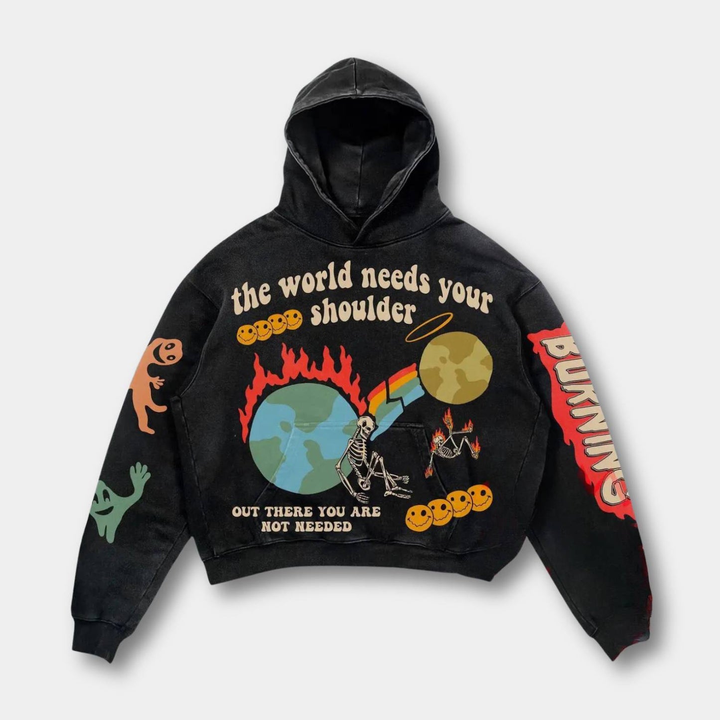 Butterfly Glow Hoodie – Schwarz & Neon