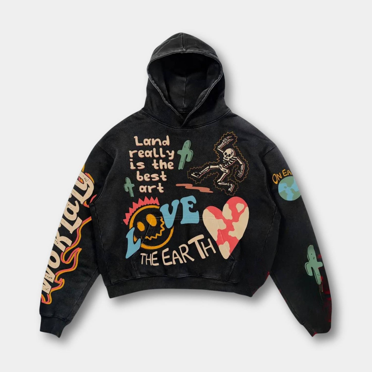 Butterfly Glow Hoodie – Schwarz & Neon
