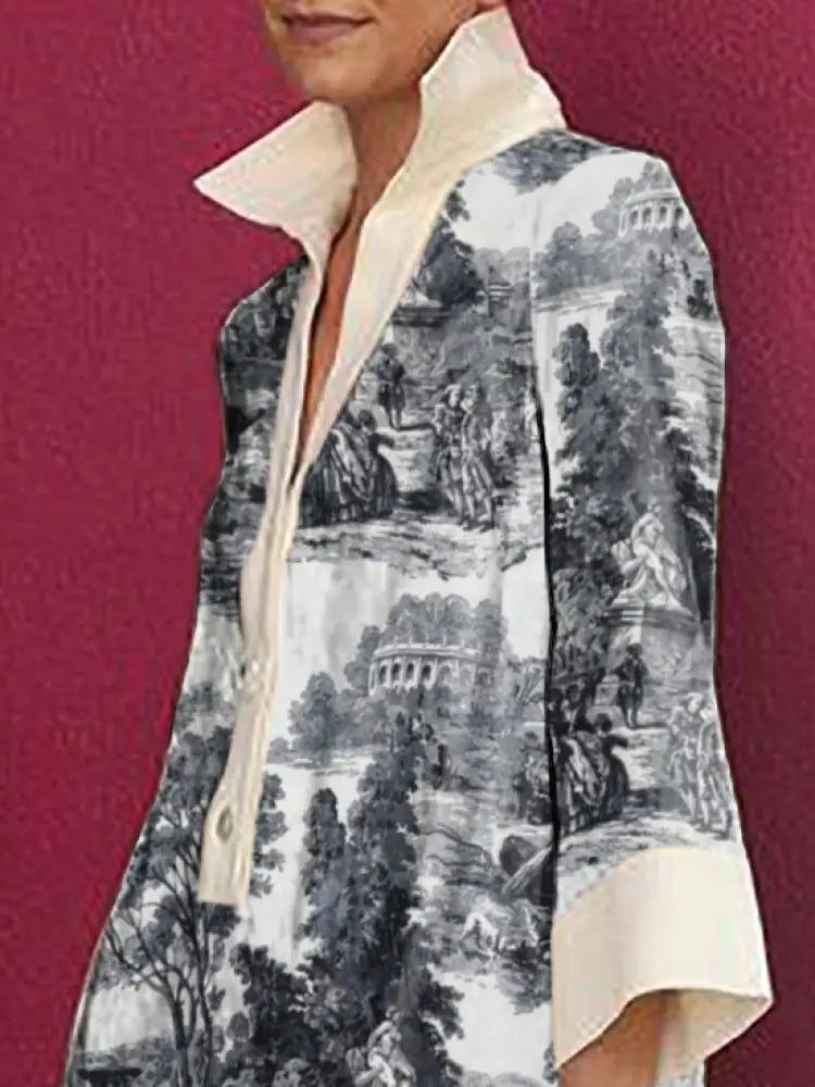 Mini Tunika Kleid mit Vintage Toile Print | Elodie