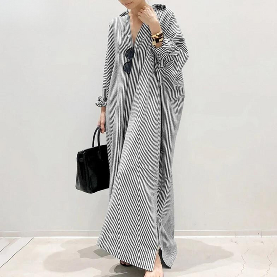 Damen Weit geschnittenes Sommerkleid aus Polyester | Serava