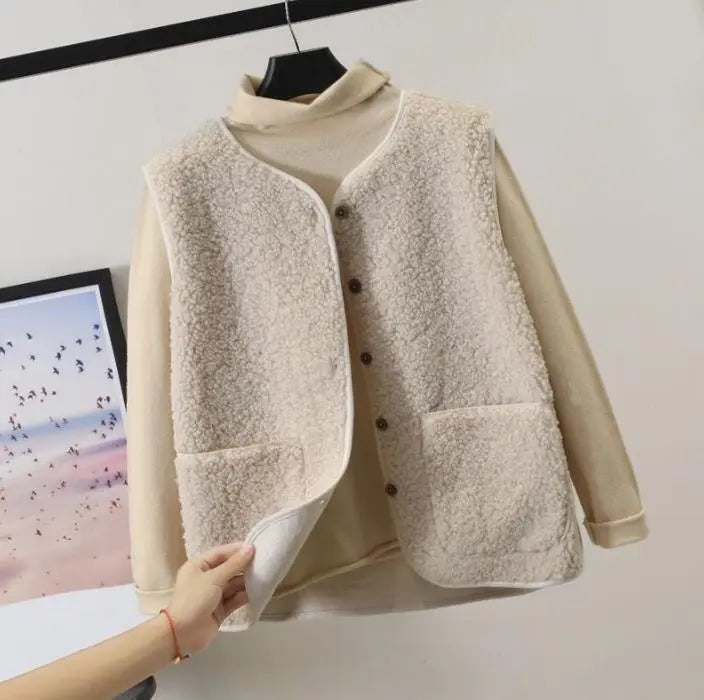 Damen Wende-Weste aus Fleece mit Taschen | Linara