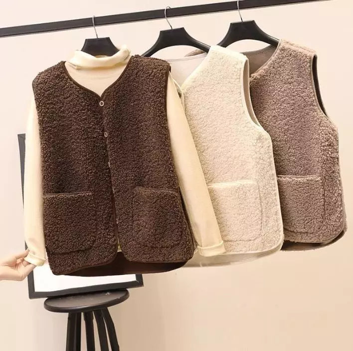 Damen Wende-Weste aus Fleece mit Taschen | Linara