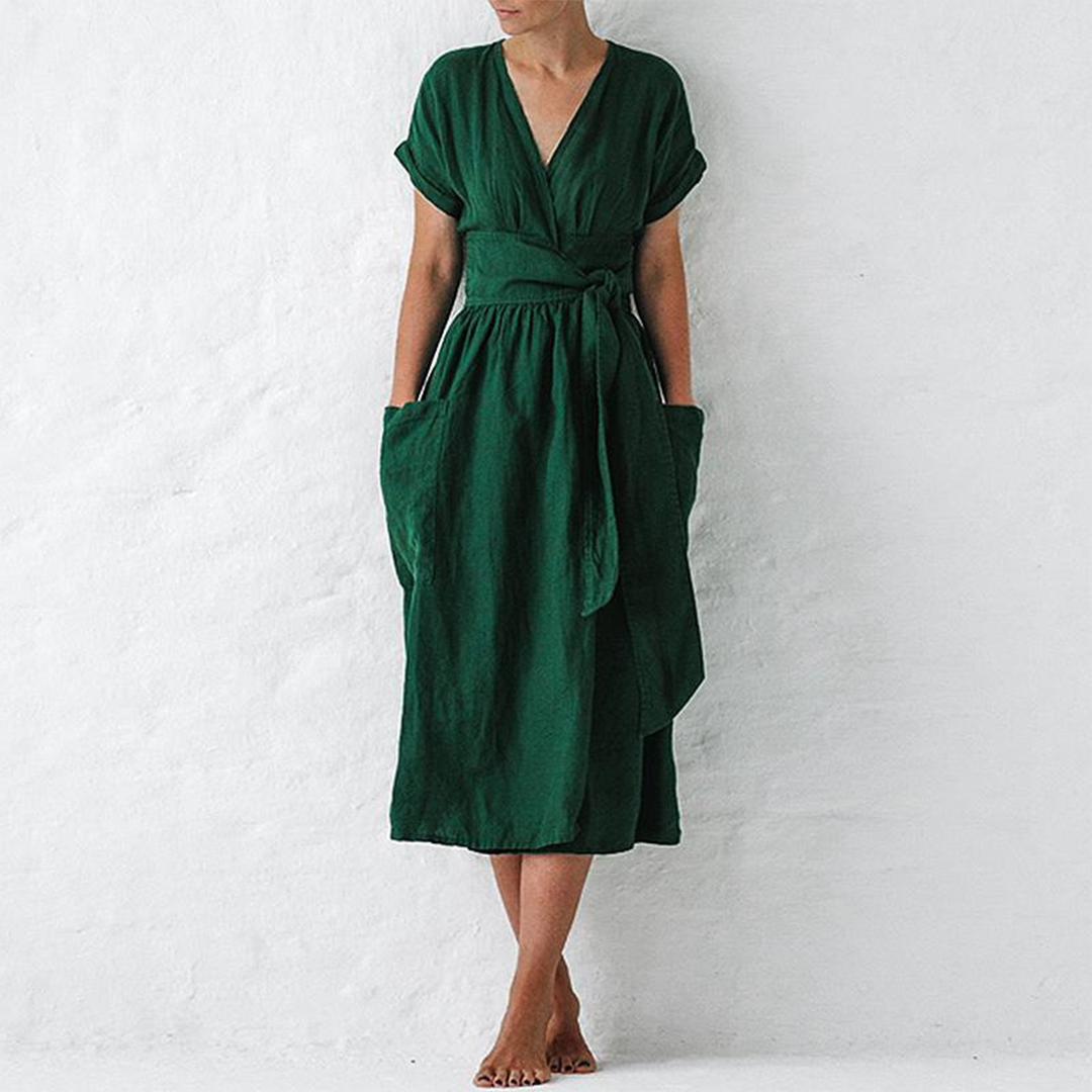 Damen Wickel-Midikleid – Verstellbar & Alltagstauglich | Alaya