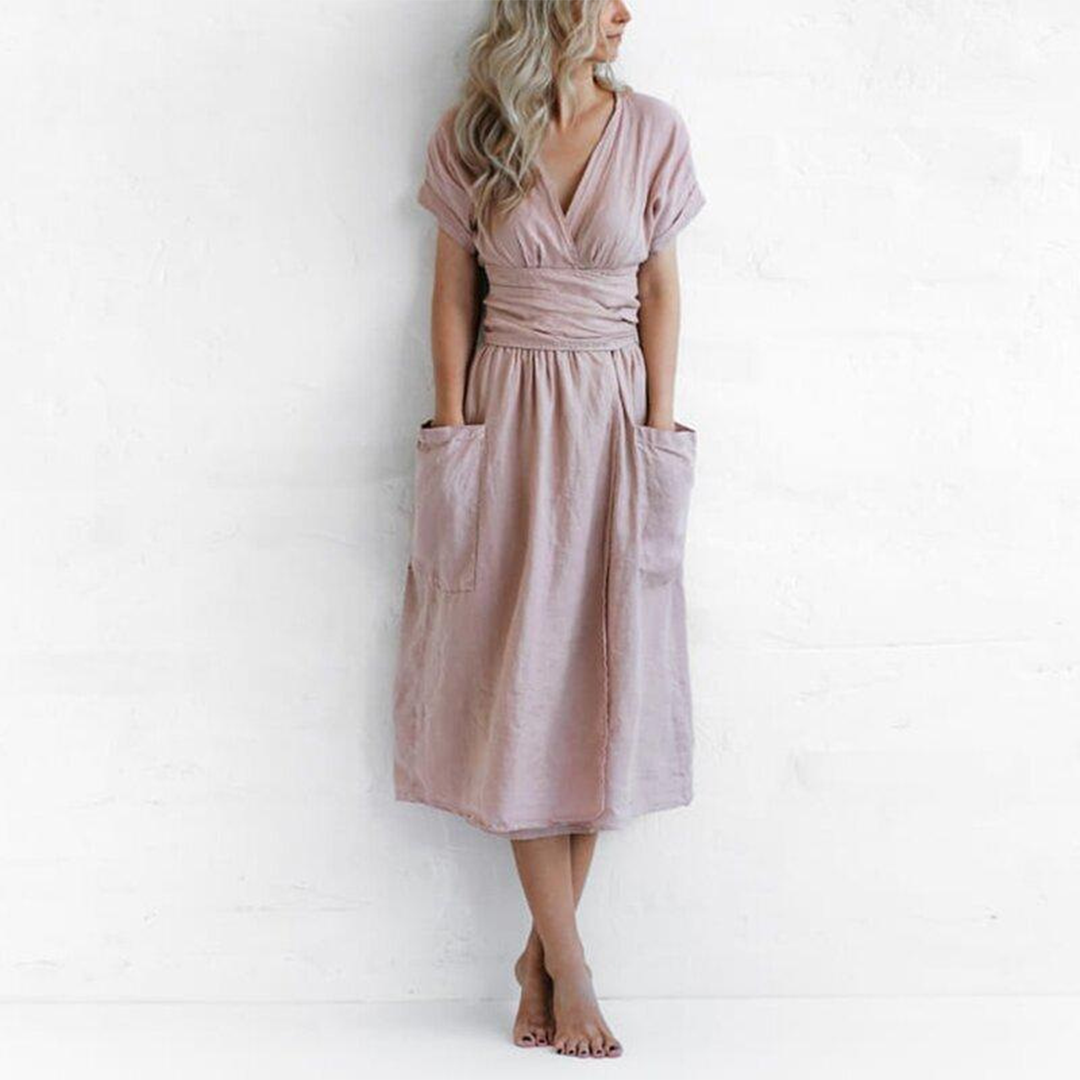 Damen Wickel-Midikleid – Verstellbar & Alltagstauglich | Alaya
