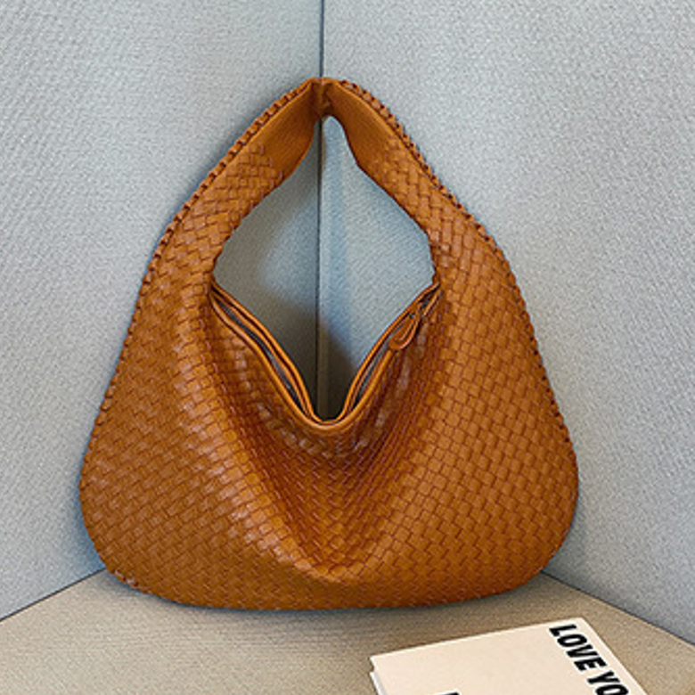 Damen Handtasche im geflochtenen Hobo-Stil mit Reißverschluss | Aerina