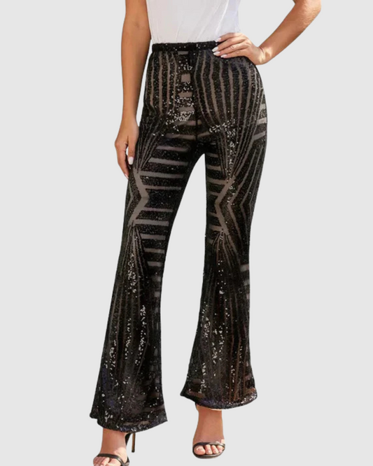 Glitzernde Bootcut-Partypants für Damen | Selina