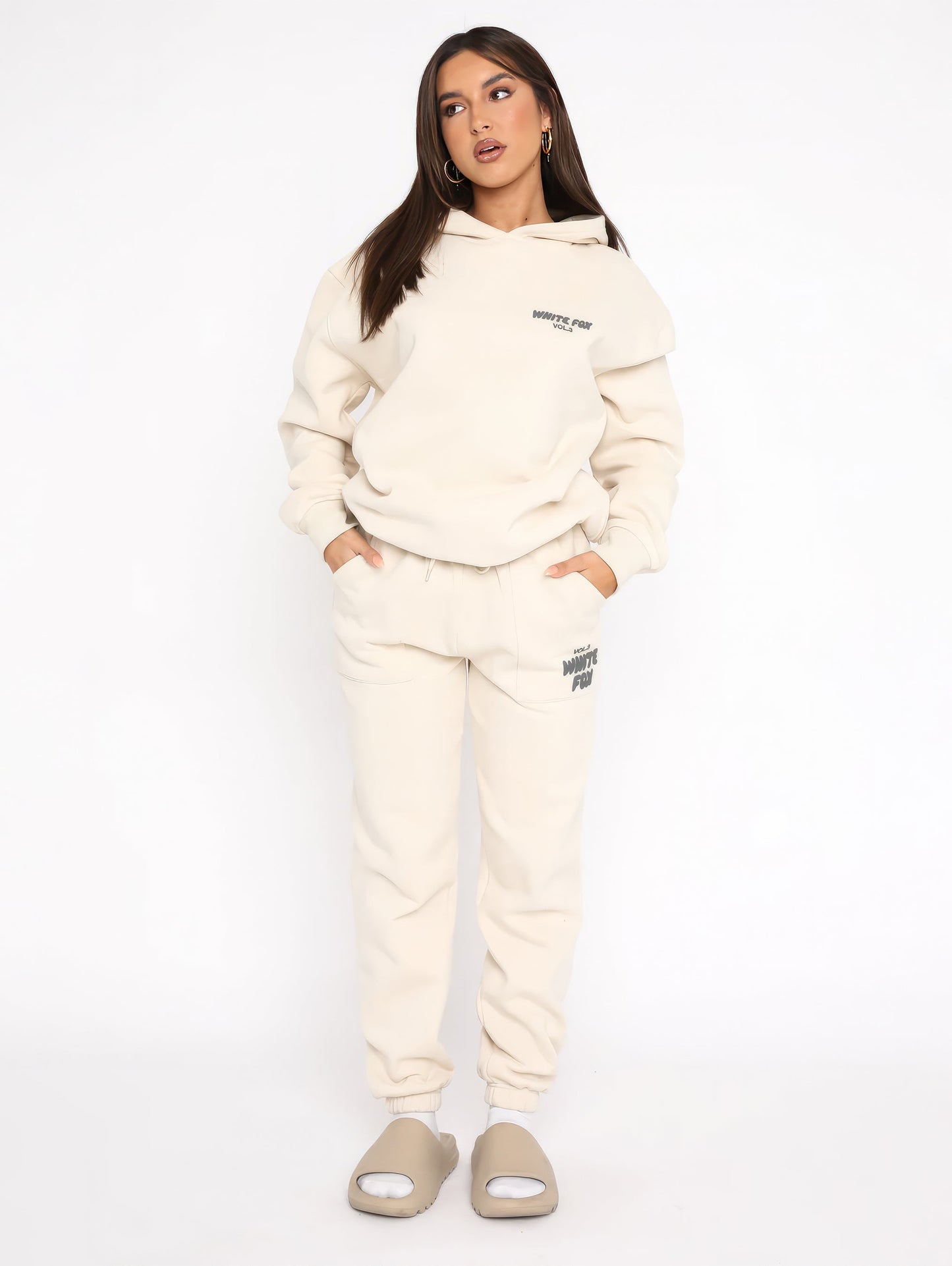 Luxe Loungewear Set – White Fox Edition für Damen | Zweiteilig & Bequem