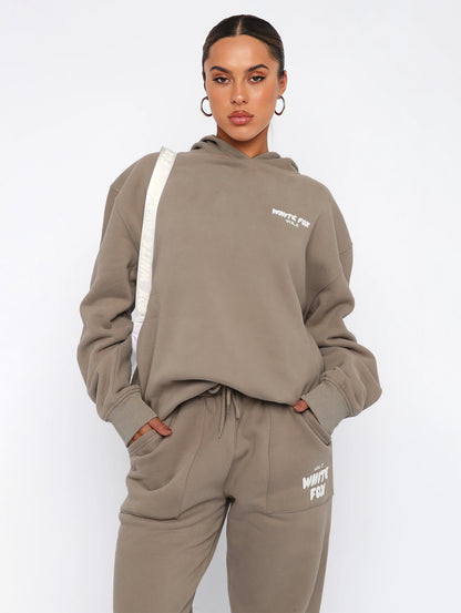 Luxe Loungewear Set – White Fox Edition für Damen | Zweiteilig & Bequem