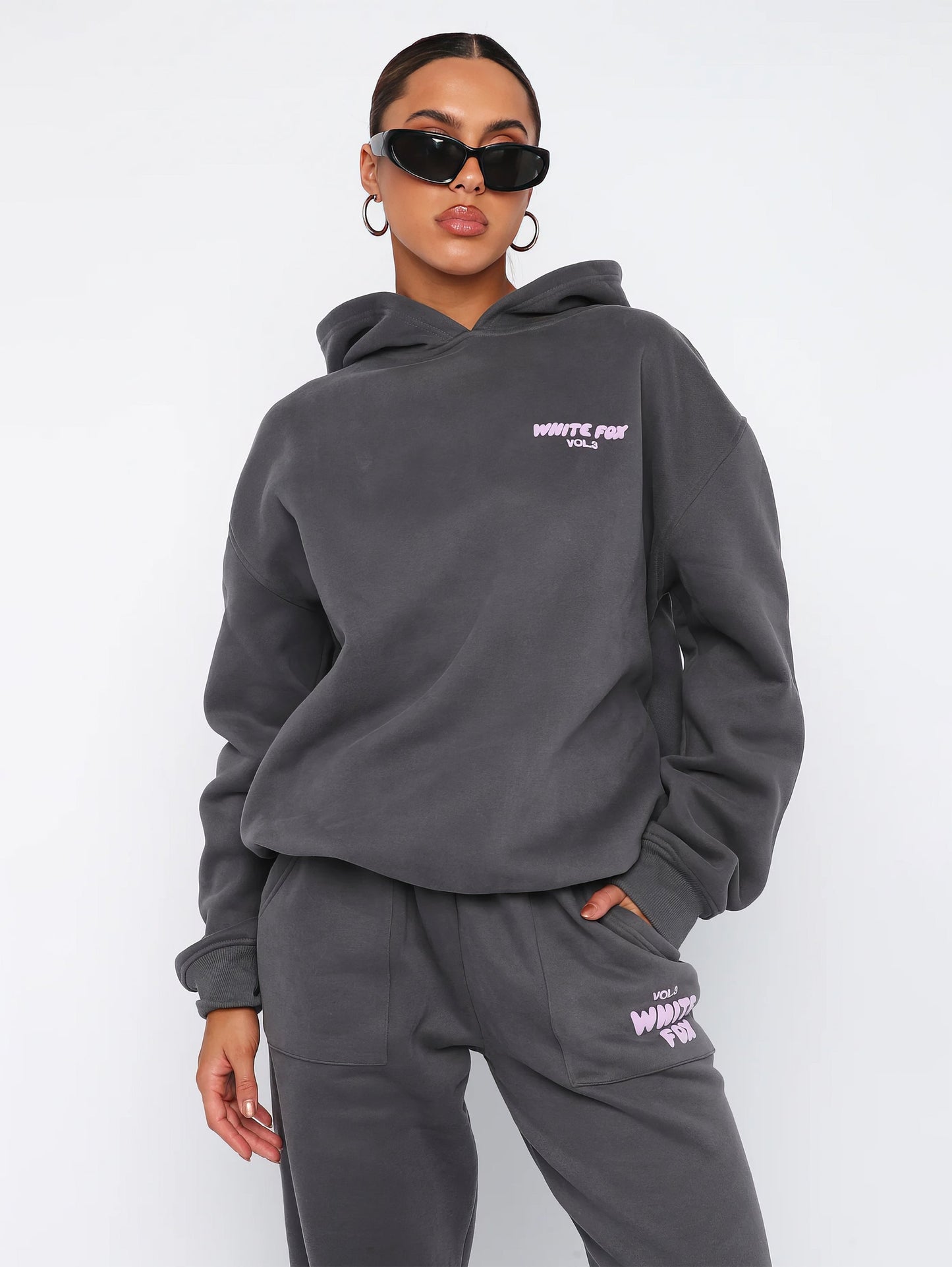 Luxe Loungewear Set – White Fox Edition für Damen | Zweiteilig & Bequem