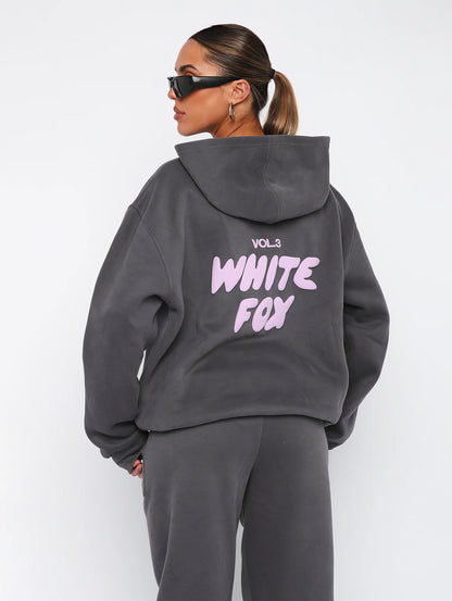 Luxe Loungewear Set – White Fox Edition für Damen | Zweiteilig & Bequem