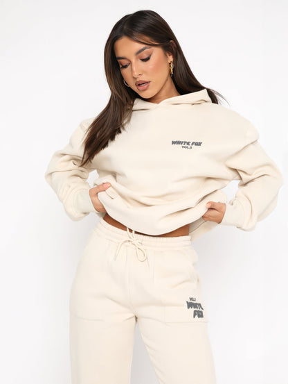 Luxe Loungewear Set – White Fox Edition für Damen | Zweiteilig & Bequem