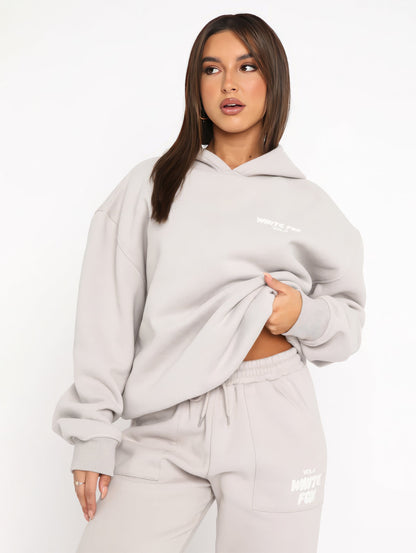 Luxe Loungewear Set – White Fox Edition für Damen | Zweiteilig & Bequem