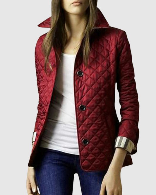 Taillierte Damen-Steppjacke mit Knopfleiste | Calvina