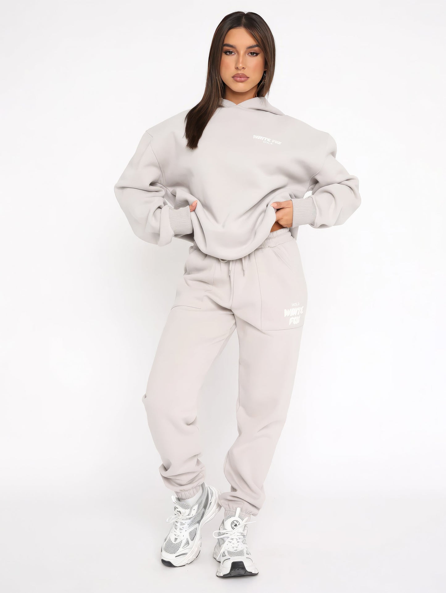 Luxe Loungewear Set – White Fox Edition für Damen | Zweiteilig & Bequem