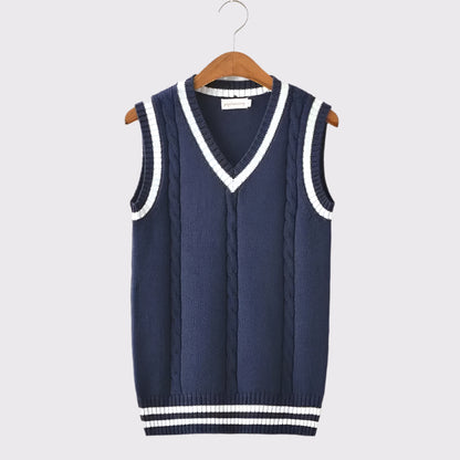 Damen Ärmellose Strickweste mit Kabelmuster | Livia