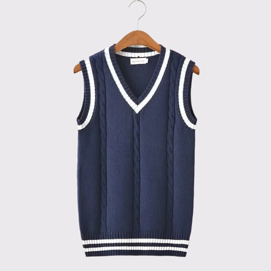 Damen Ärmellose Strickweste mit Kabelmuster | Livia