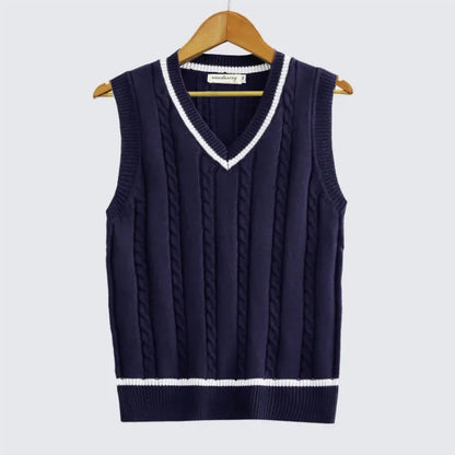 Damen Ärmellose Strickweste mit Kabelmuster | Livia