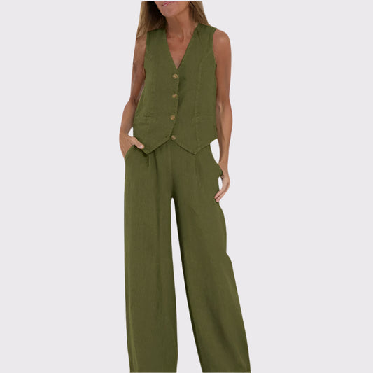 Damen Zweiteiler mit Ärmellosem Top & Hose | Linara