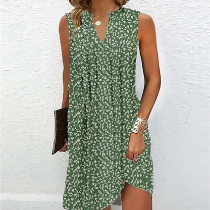 Damen Ärmelloses V-Ausschnitt Sommerkleid | Loretta