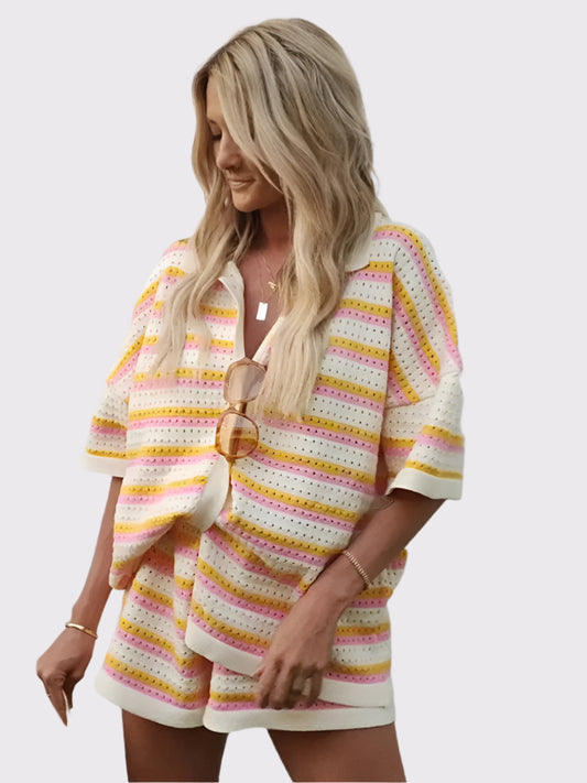 Damen Sommeroutfit mit Top und Shorts | Liora
