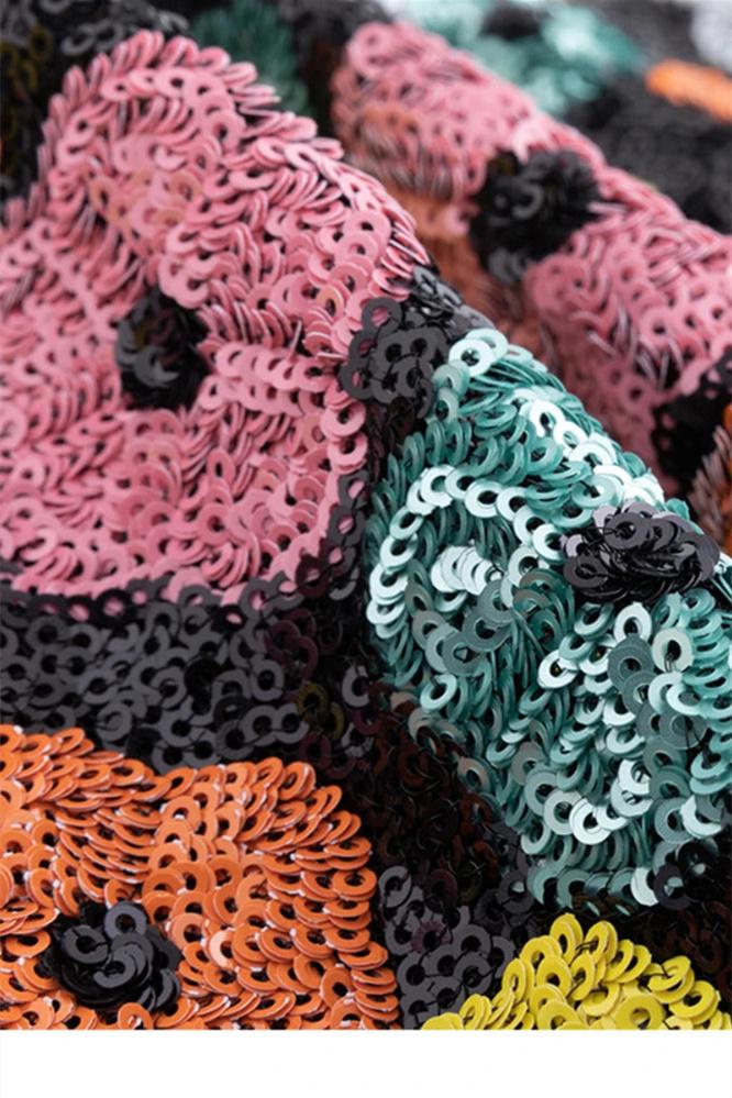 Blumen-Pailletten Minirock für Damen | Zarela