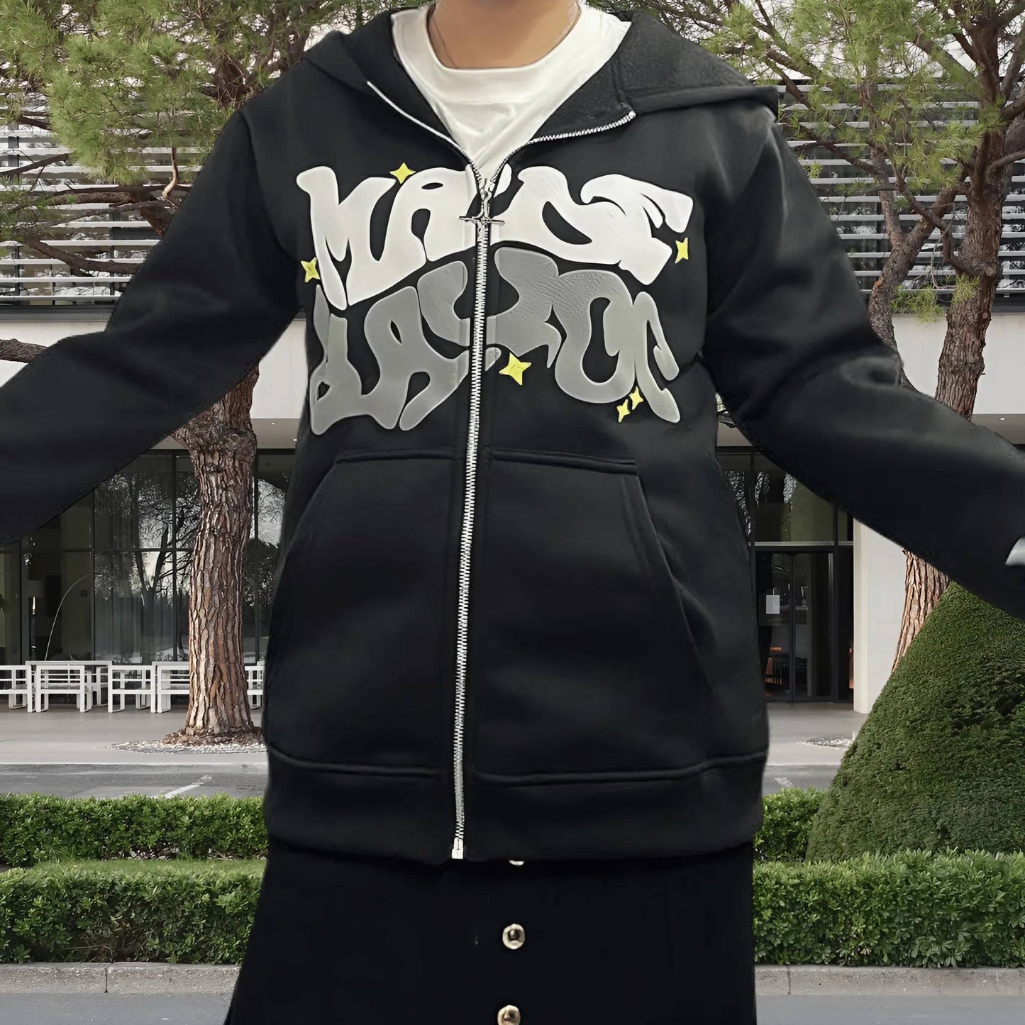 MORE AMOR Hoodie – Unisex Kapuzenpullover im Graffiti Streetstyle