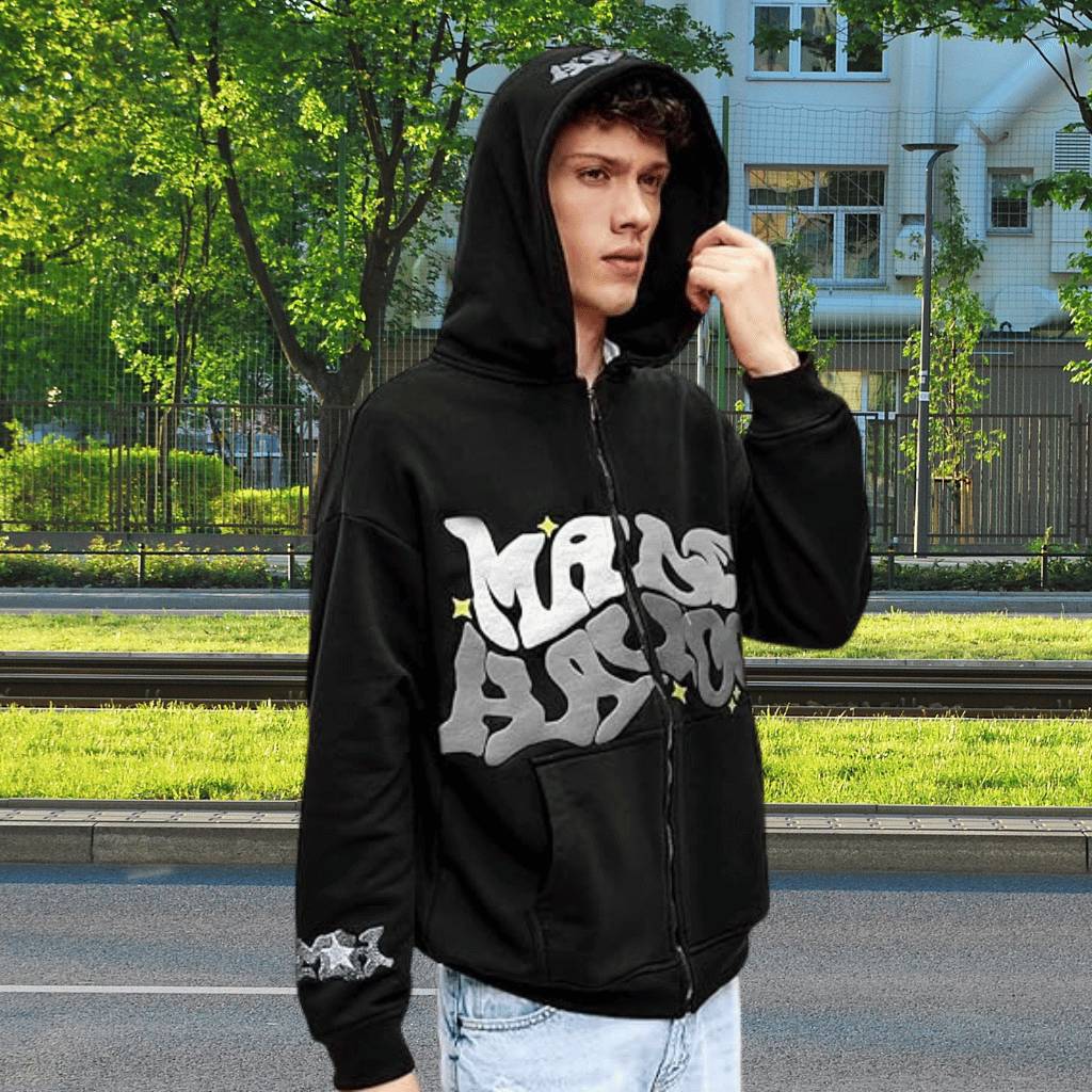MORE AMOR Hoodie – Unisex Kapuzenpullover im Graffiti Streetstyle