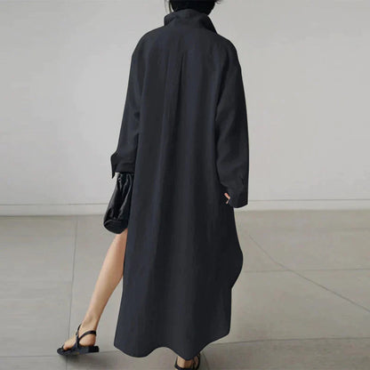 Damen Hemdblusenkleid mit Seitenschlitz | Evelyn