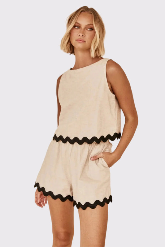 Damen Set mit Schößchen-Top & Shorts – Luftig & Sommerlich | Malia