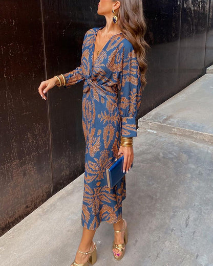 Damen Kleid mit Bindeband und langen Ärmeln – Elegant für besondere Anlässe | Maelina