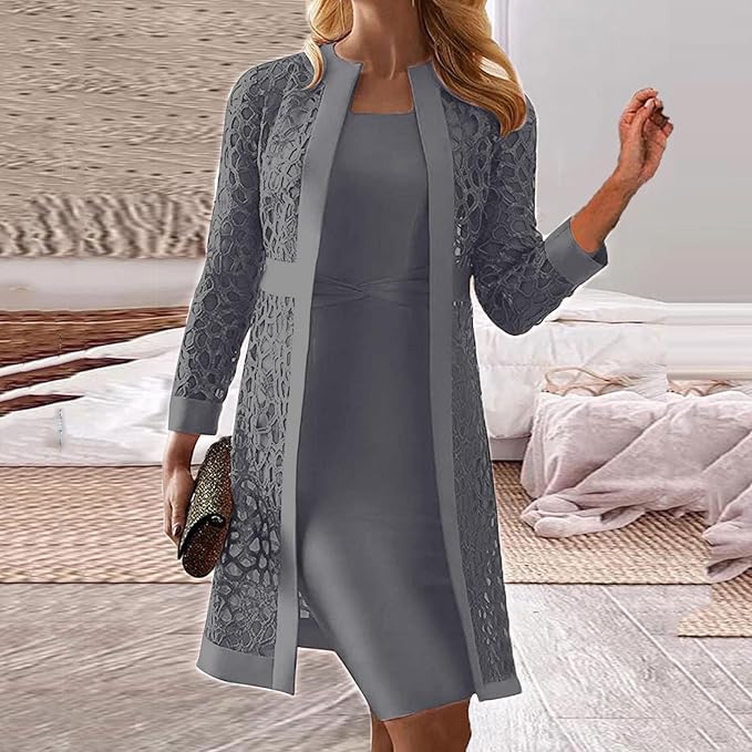 Damen Zwei-Teiler Spitzenkleid Set | Malina