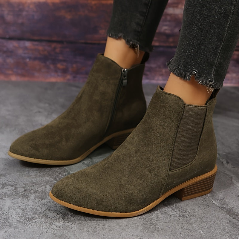 Wildleder Stiefeletten für Damen mit Reißverschluss | Selia