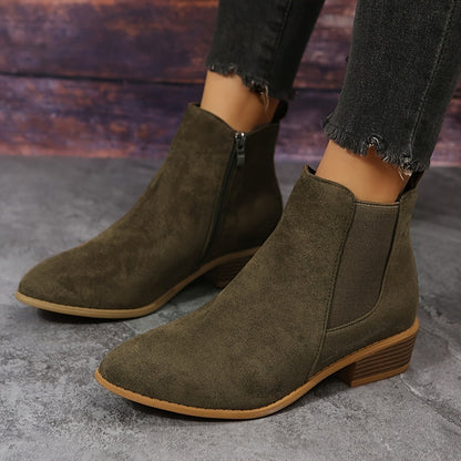 Wildleder Stiefeletten für Damen mit Reißverschluss | Selia