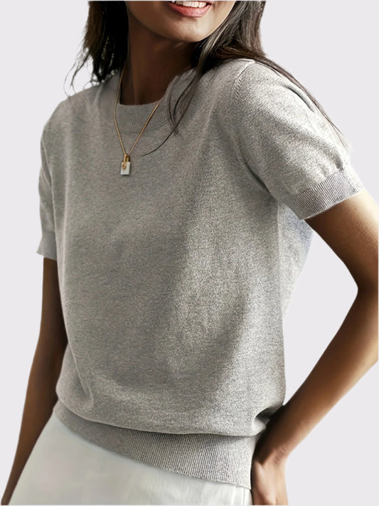 Klassisches Kurzarm-Strickoberteil für Damen | Mireya