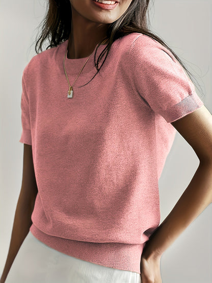 Klassisches Kurzarm-Strickoberteil für Damen | Mireya