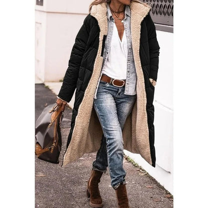 Langärmliger Sherpa-Futter Puffer-Mantel für Damen | Lenja
