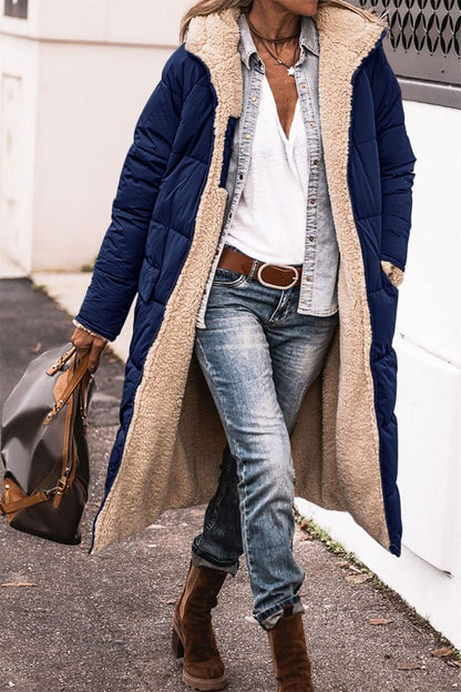 Langärmliger Sherpa-Futter Puffer-Mantel für Damen | Lenja