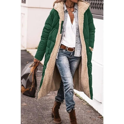 Langärmliger Sherpa-Futter Puffer-Mantel für Damen | Lenja