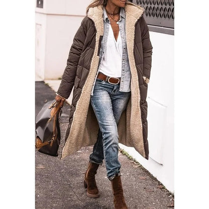 Langärmliger Sherpa-Futter Puffer-Mantel für Damen | Lenja