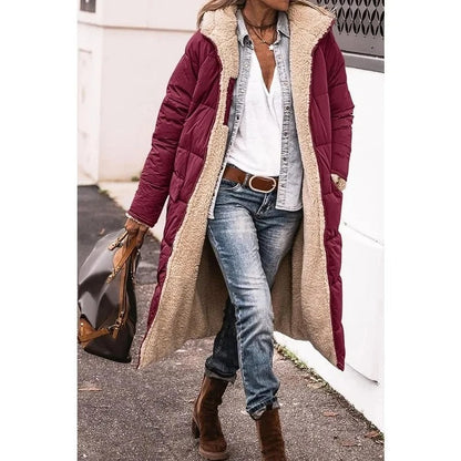 Langärmliger Sherpa-Futter Puffer-Mantel für Damen | Lenja