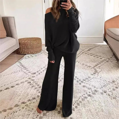 Lounge Set für Damen – Zweiteiler mit weiter Hose | Nalea