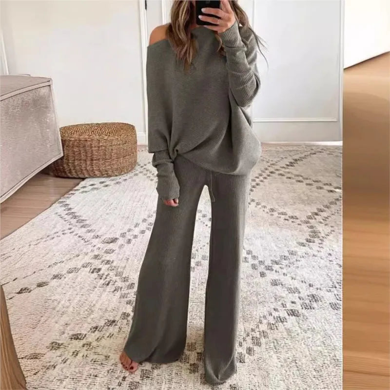 Lounge Set für Damen – Zweiteiler mit weiter Hose | Nalea
