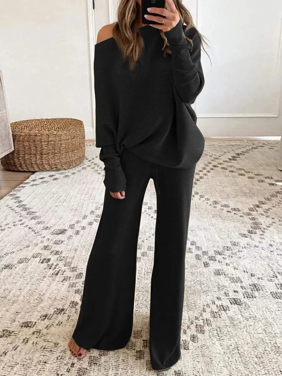 Lounge Set für Damen – Zweiteiler mit weiter Hose | Nalea