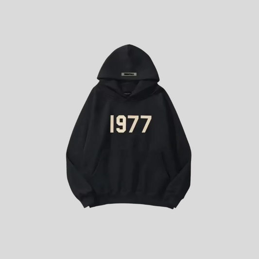 1977 Hoodie – Unisex Kapuzenpullover im Retro-Stil mit Jahreszahl
