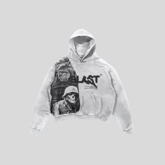 Collage Print Hoodie – Unisex Kapuzenpullover im Urban Streetstyle