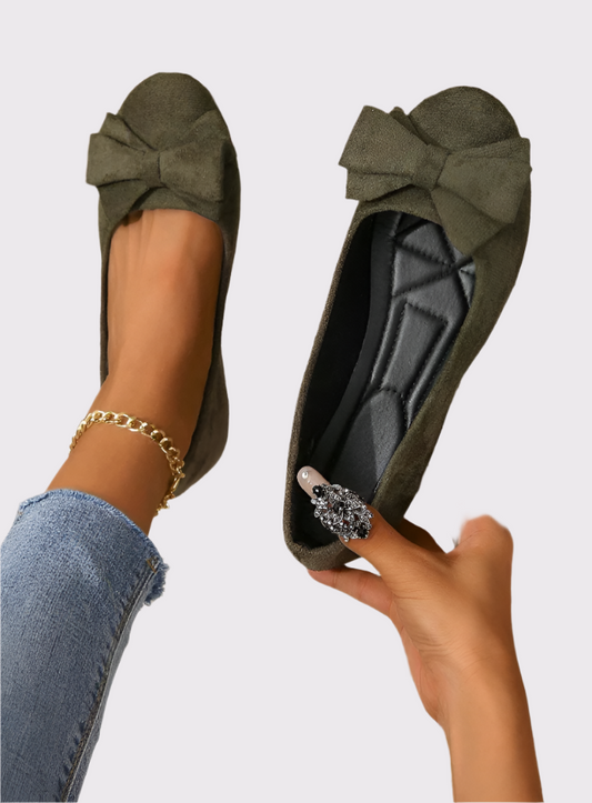 Damen Slip-On Wildleder-Schuhe mit Schleife | Lirona